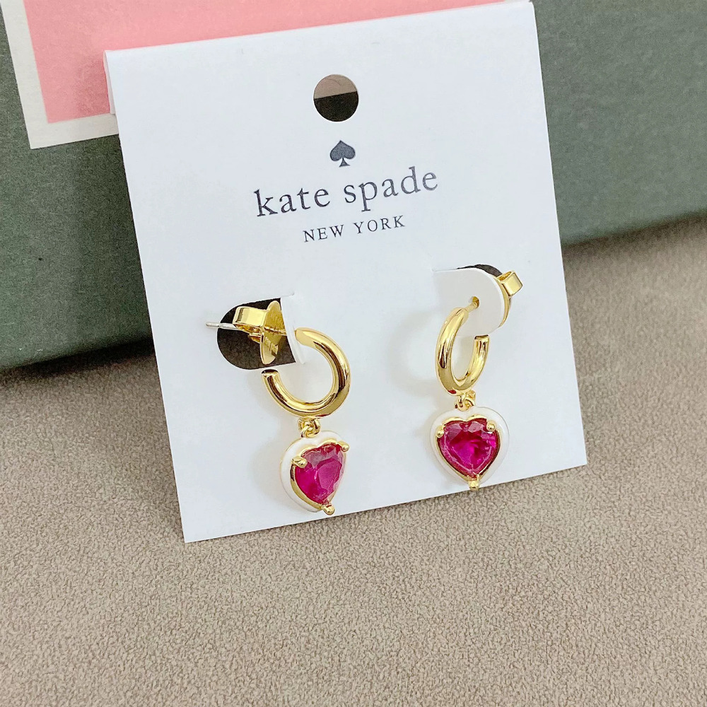 kate spade Sterling Silver Pear Cocktail Earrings Colorful Enamel Drip Heart